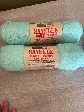 Vintage Kmart Sayelle Orlon Acrylic Baby Yarn 2 Skeins Baby Green #4015 aqua